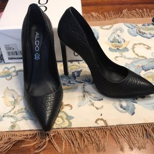 Aldo “Kristina” black leather heels. Size 7.5